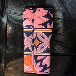 Vera Bradley Pink Navy Orange Quilted Wallet